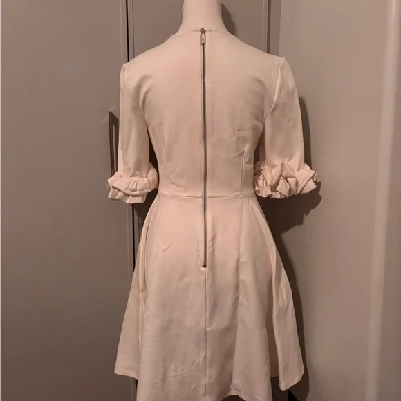 Ted Baker Ivory Long Sleeve Dress with Ruffle Detail - Picture 5 of 12